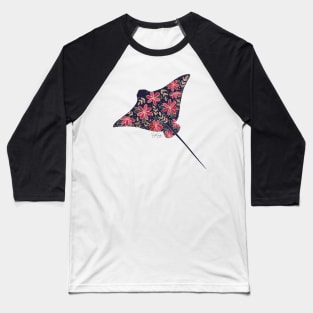 Floral Stingray - Muted Colors Baseball T-Shirt
